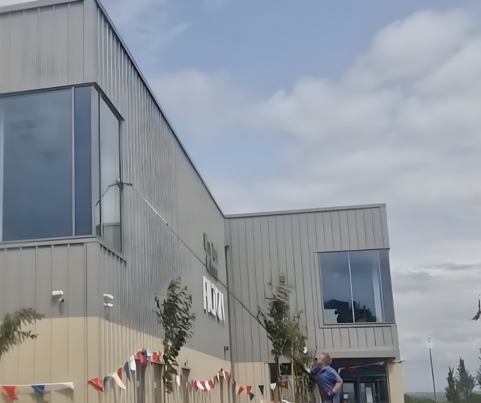 An image of Filton Leisure Centre with a window cleaner
