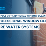 Water Fed Pole vs Traditional Window Cleaning: Why Professional Window Cleaners Use Pure Water Systems 16 an image of professional water fed pole window cleaning in Bristol using purified water technology