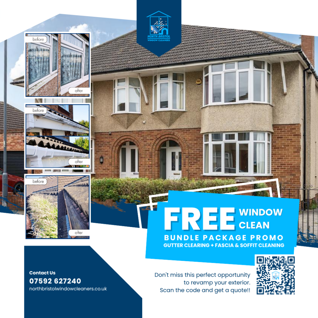 An image of North Bristol Window Cleaners Promo with before and after photos